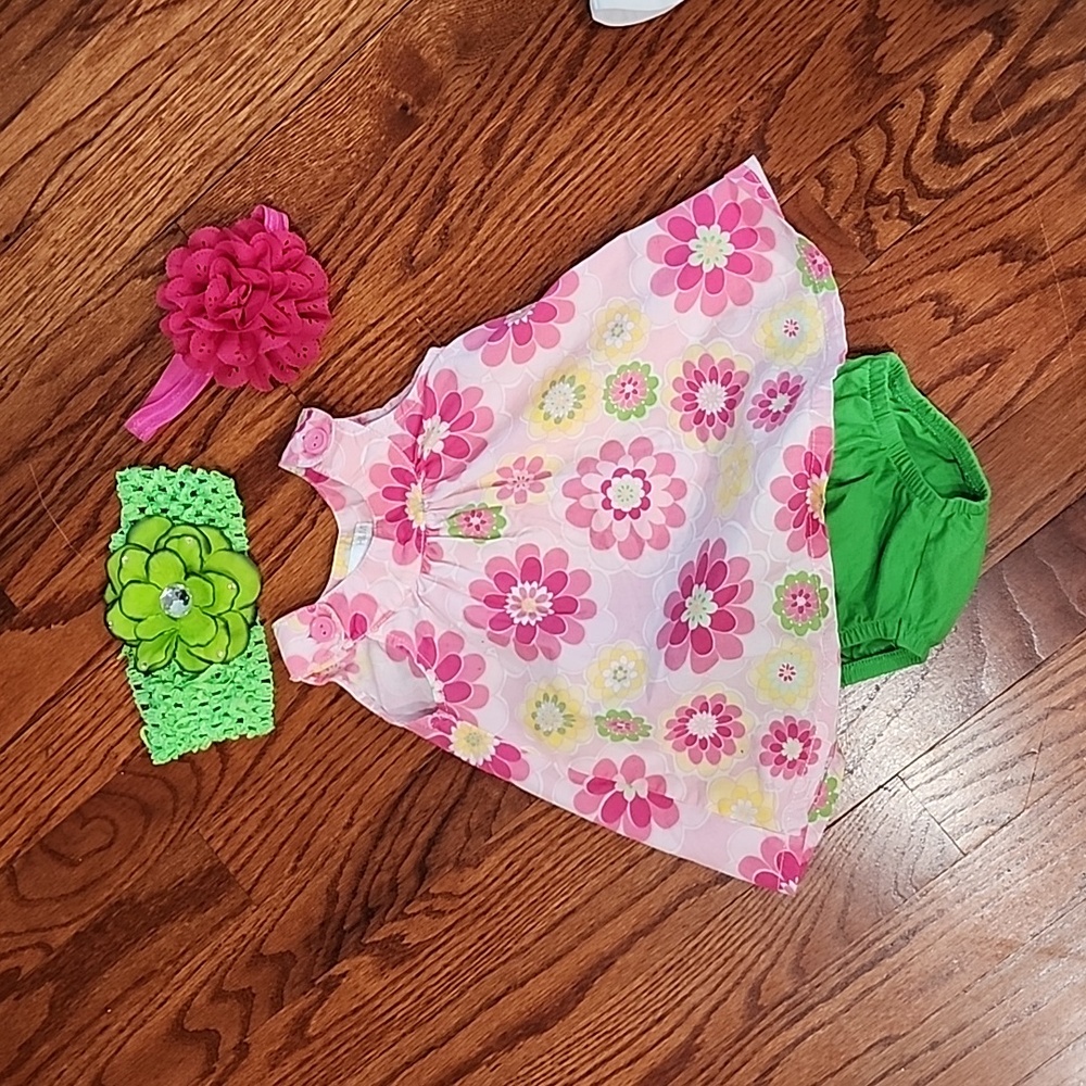 H&M 3 MONTH OUTFIT with 2 headbands